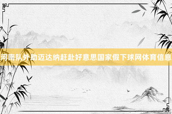河南队外助迈达纳赶赴好意思国家假下球网体育信息