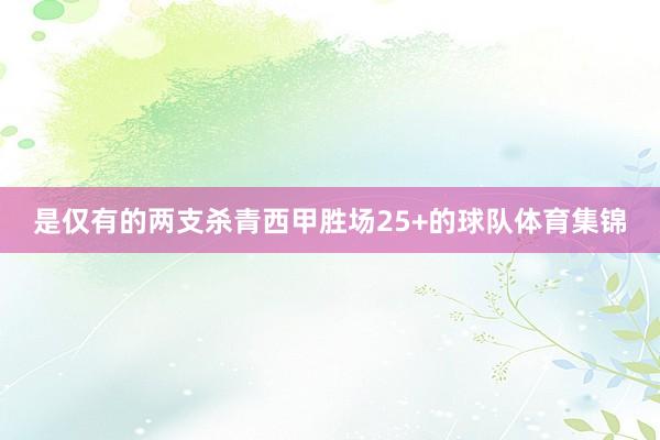 是仅有的两支杀青西甲胜场25+的球队体育集锦