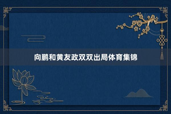向鹏和黄友政双双出局体育集锦