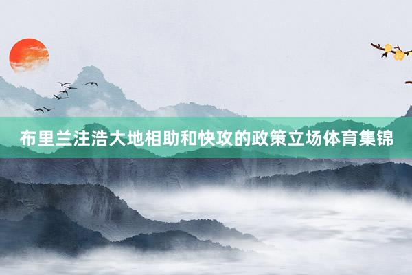 布里兰注浩大地相助和快攻的政策立场体育集锦