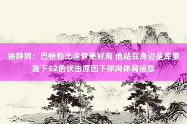 徐静雨：巴特勒比追梦更好用 他站在身边是库里轰下52的伏击原因下球网体育信息
