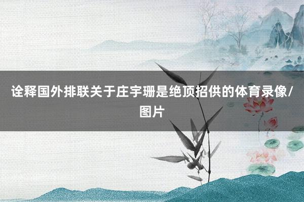 诠释国外排联关于庄宇珊是绝顶招供的体育录像/图片