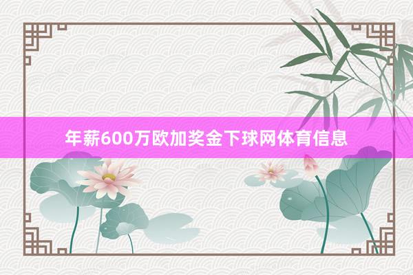年薪600万欧加奖金下球网体育信息