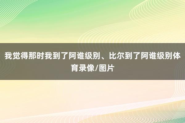 我觉得那时我到了阿谁级别、比尔到了阿谁级别体育录像/图片