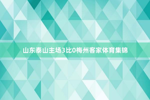 山东泰山主场3比0梅州客家体育集锦