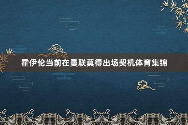 霍伊伦当前在曼联莫得出场契机体育集锦