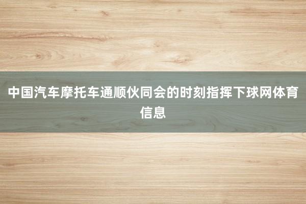 中国汽车摩托车通顺伙同会的时刻指挥下球网体育信息