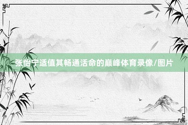 张怡宁适值其畅通活命的巅峰体育录像/图片