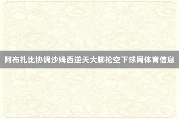 阿布扎比协调沙姆西逆天大脚抡空下球网体育信息