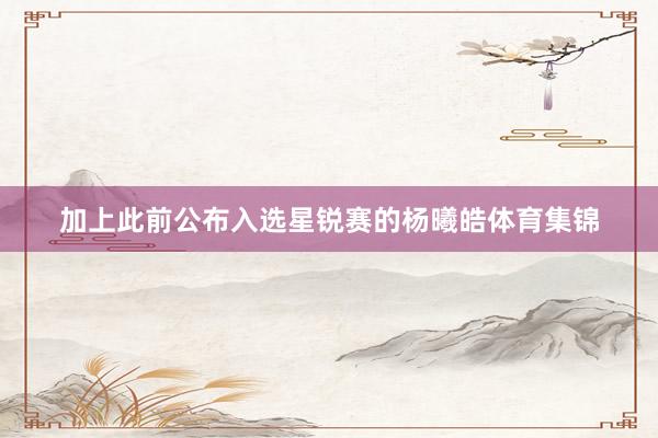 加上此前公布入选星锐赛的杨曦皓体育集锦