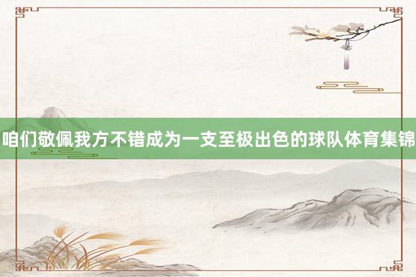 咱们敬佩我方不错成为一支至极出色的球队体育集锦