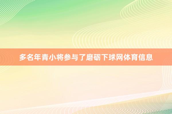 多名年青小将参与了磨砺下球网体育信息