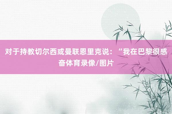 对于持教切尔西或曼联恩里克说：“我在巴黎很感奋体育录像/图片