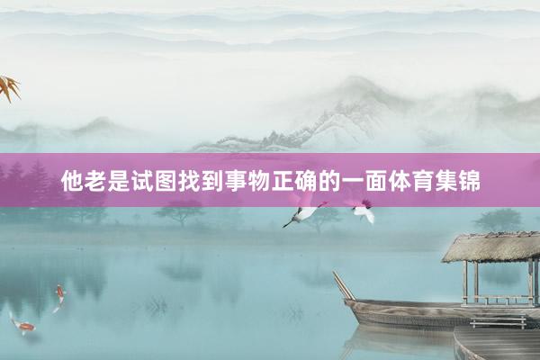他老是试图找到事物正确的一面体育集锦
