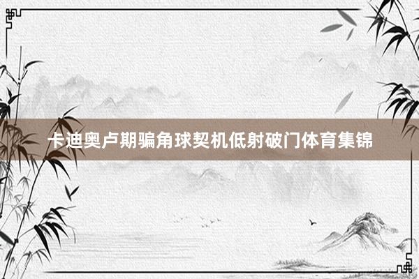 卡迪奥卢期骗角球契机低射破门体育集锦
